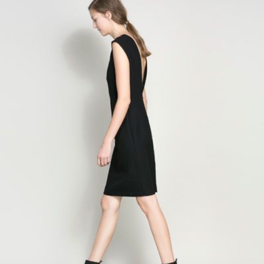 Zara Elegant Black Sleeveless Mini Dress